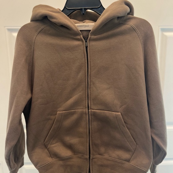 Fear of God Essentials Dark Brown Hoodie Sz 8 - Picture 1 of 5